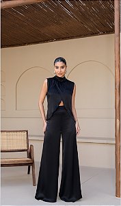 Conjunto Pantalona e Blusa Preto