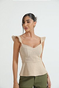 Blusa Peplum Bege