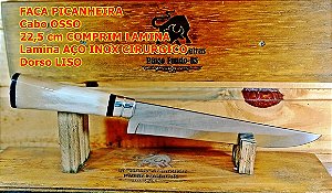 Faca Picanheira cabo osso lamina aço inox