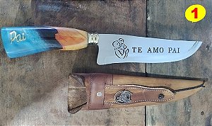 Faca Picanheira Cabo Hibrido Lamina Aço Inox Vazada diversos motivos