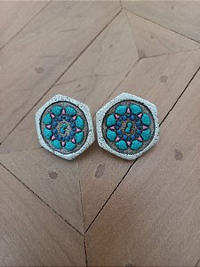 Brinco Sextavado Mini Mandala Pequeno