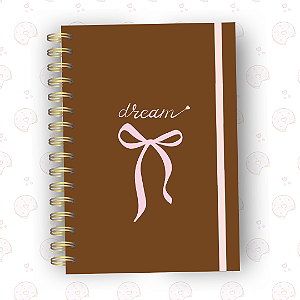 Caderno Laço Dream Marrom | A5 ou Colegial | Fixo ou Reposicionável