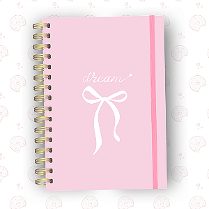 Caderno Laço Dream Pink | A5 ou Colegial | Fixo ou Reposicionável