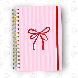 Caderno Laço Vermelho | A5 ou Colegial | Fixo ou Reposicionável