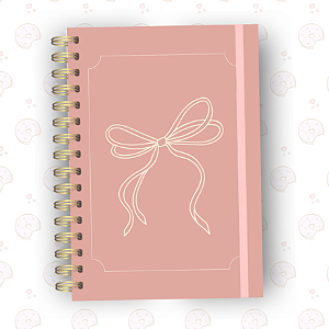 Caderno Laço Blush | A5 ou Colegial | Fixo ou Reposicionável