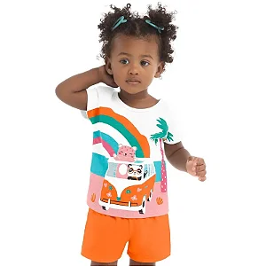 Conjunto infantil feminino bichinhos arco iris Kyly