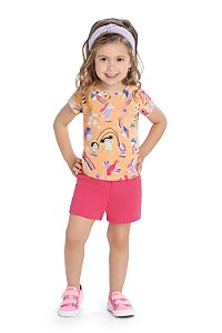 Conjunto infantil Feminino 100% algodão Brandili