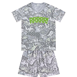Pijama Infantil Masculino em  Malha 100% algodão Dinossauro