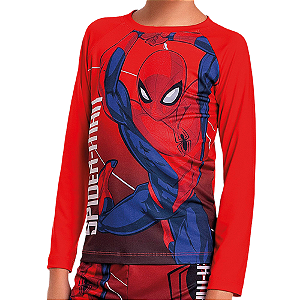 Camiseta com proteção solar UV infantil masculino Homem Aranha
