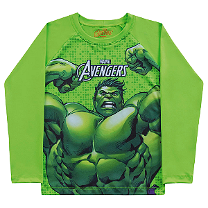 Camiseta infantil masculino M/L Proteção UV-HULK