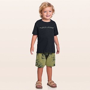Conjunto Infantil Camiseta e Bermuda Masculino unlimited adventure - FAKINI