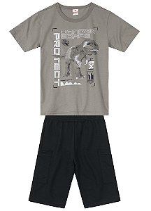 Conjunto Infantil Masculino Dinossauro 100% Algodão