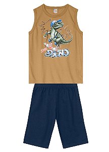 Conjunto Infantil Masculino Skate Dino 100% Algodão