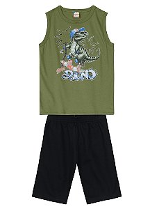 Conjunto Infantil Masculino Skate Dino 100% Algodão