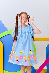 Vestido Infantil Feminino Estampa Abelhinha