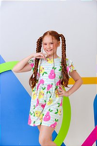 Macacão Infantil Feminino Flora Doçura Tropical