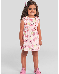 Vestido Menina Brandili 100% Algodão Estampa Verão Tropical