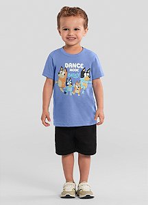 Camiseta infantil menino Estampa da Bluey em puff Brandili