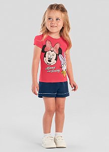 Blusa infantil menina da Minnie Mouse com glitter Brandili
