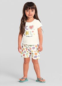 Pijama infantil menina colorido com brilho Brandili