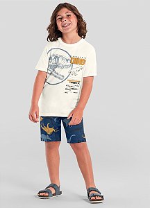 Conjunto infantil menino dino em puff Brandili