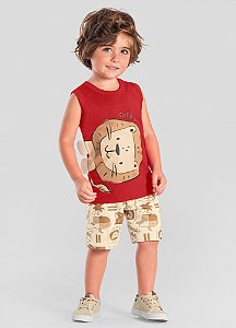 Conjunto Infantil Menino Regata Estampa leaozinho