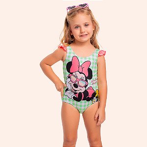 Maio Infantil Menina Minnie Mouse Verde Lima Fakini