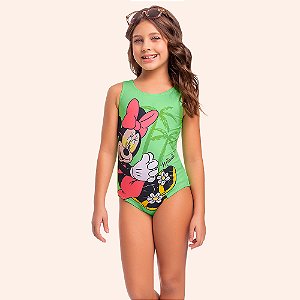 Maio Infantil Menina Minnie Mouse Verde Lima Fakini