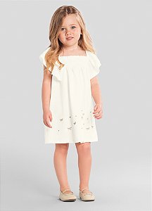 Vestido infantil menina em fio tinto Mundi