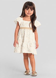 Vestido infantil menina florido delicado Mundi