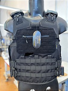 CAPA DE COLETE MODULAR - PRETO| DESIGN TÁTICO E SISTEMA MODULAR