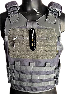 CAPA DE COLETE MODULAR - CINZA | DESIGN TÁTICO E SISTEMA MODULAR