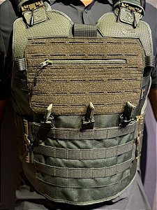 CAPA DE COLETE MODULAR | CAPA DE COLETE MODULAR - VERDE | DESIGN TÁTICO E SISTEMA MODULAR