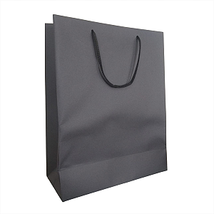 10 Sacolas De Papel G Preto Reforçado - 28x35x12cm