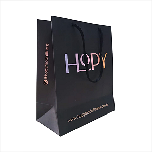 Sacolas Personalizadas de Papel 18,5x22x9cm - ATÉ 2 CORES