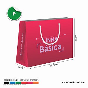 Sacolas Personalizadas de Papel 18X16X9cm P - Linha Colorida