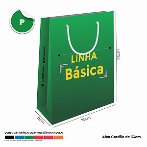 Sacolas Personalizadas de Papel 18X26x8cm - Linha Colorida