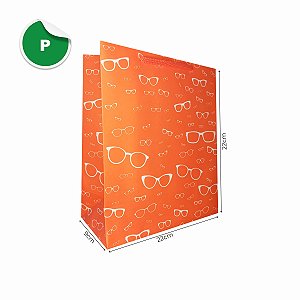 25 Sacolas de Papel Para Óticas 18x22x9cm Cor Laranja