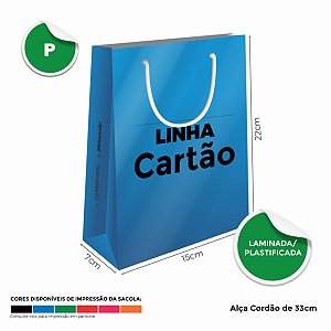 Sacolas Personalizadas de Papel 15x22x7cm P - Linha Cartão Colorida