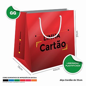 Sacolas Personalizadas de Papel 40x37x13cm G - Linha Cartão Colorida