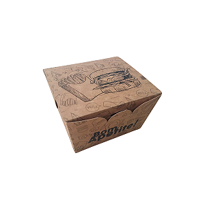 Caixa para Lanche – Papel Cartão ou Kraft -12x9x10,5 cm