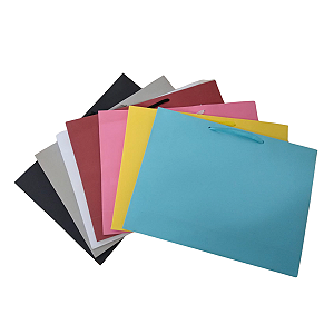 Sacolas de Papel 33,5LX25AX9Fcm C/10 Cores sortidas