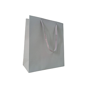 10 Sacolas de Papel Lisas Cinza P - 18,5LX22AX9Fcm