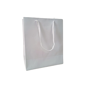 10 Sacolas de Papel Lisas Branca P - 18,5LX22AX9Fcm