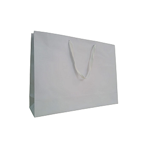 10 Sacolas de Papel Lisas Branca - 33,5X25X9cm