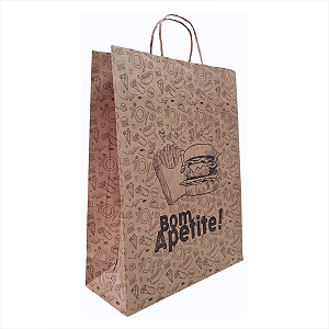 Sacolas Kraft para Delivery G - 30x39x12cm C/25und.