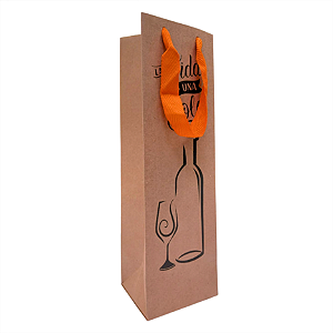 Sacolas de Papel para Vinho Reforçadas 10x33x9cm C/25und