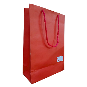 Sacolas De Papel Estampada Para Presente - Vermelha 18x26x8cm C/25und