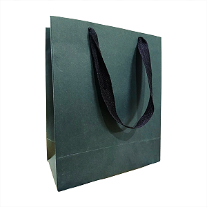 10 Sacolas de Papel Lisas Verde P - 18,5LX22AX9Fcm