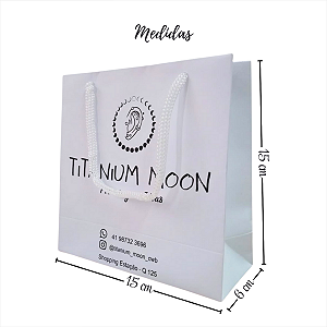 100 Sacolas Personalizadas de Papel 15x15x6cm